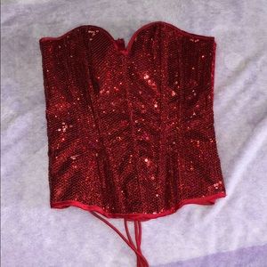 Red Sparkly Costume Corset